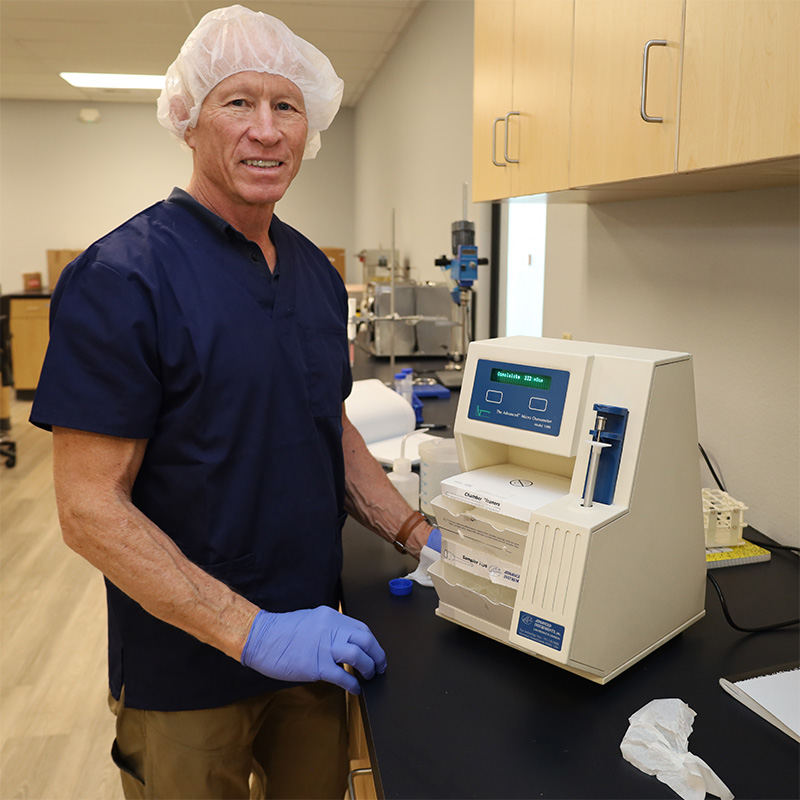 Dr. Clifton working in the lab