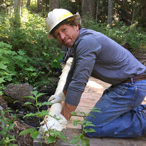 Dr. Clifton working on the trails near the ranch